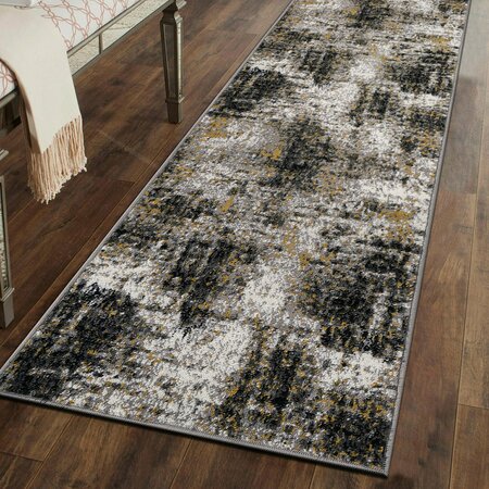 WORLD RUG GALLERY Adare Contemporary Abstract Area Rug 2'x3' Yellow 977YELLOW2X3